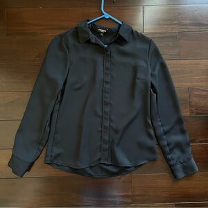 Express relaxed black button down top